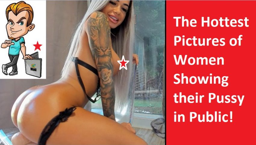 women showing their pussy in public